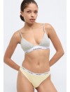 Braga Bikini Calvin Klein -3 Pack- Icon Logo Cotton Stretch (Marino, Amarillo y Gris Jaspeado)