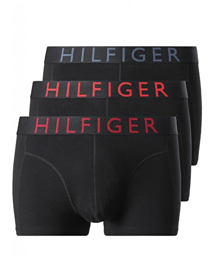 Bóxer Tommy Hilfiger -3 Pack- Cotton (Negro Logo Multicolor)