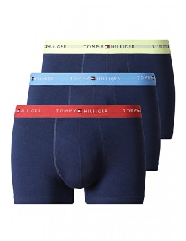 Boxer Tommy Hilfiger -3 Pack- Assinatura Cotton Essentials (Azul, Marinho e Fantasia)