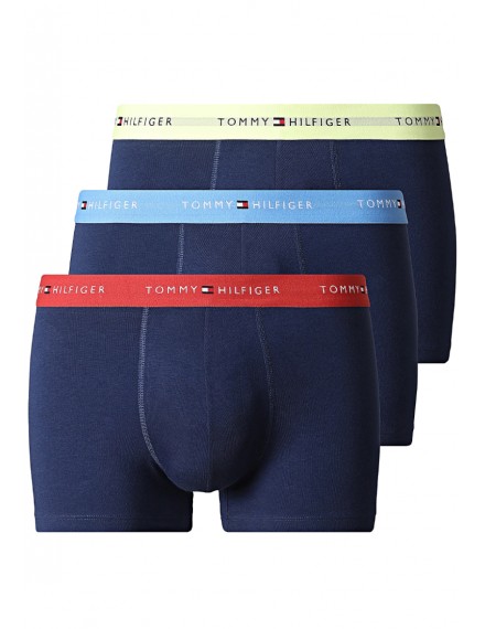 Bóxer Tommy Hilfiger -3 Pack- Signature Cotton Essentials (Marino Cint. Azul, Roja y Amarillo)