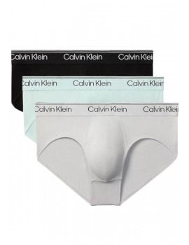 Slip Calvin Klein -3 Pack- Micro Stretch (Gris, Negro y Verde)