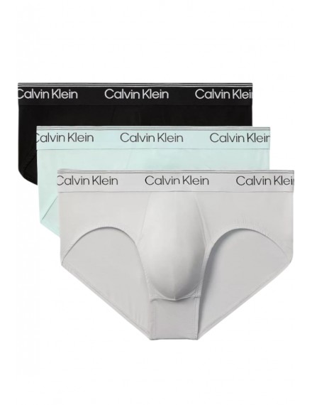 Slip Calvin Klein -3 Pack- Micro Stretch (Gris, Negro y Verde)