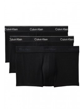 Bóxer Calvin Klein -3 Pack- Icon Cotton Stretch (Negro Logo Marino, Blanco y Beige)