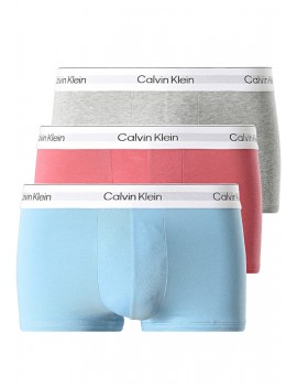 Bóxer Calvin Klein -3 Pack- Icon Cotton Stretch (Azul, Gris y Rosa)
