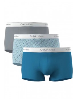 Bóxer Calvin Klein -3 Pack- Icon Cotton Stretch (Azul, Gris y Fantasía)