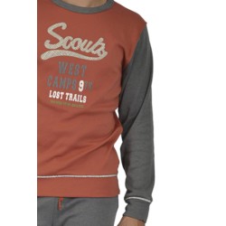 Pijama de Hombre Sónia Tejido Punto Afelpado Bordado Scouts (Teja)