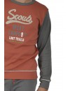 Pijama de Hombre Sónia Tejido Punto Afelpado Bordado Scouts (Teja)