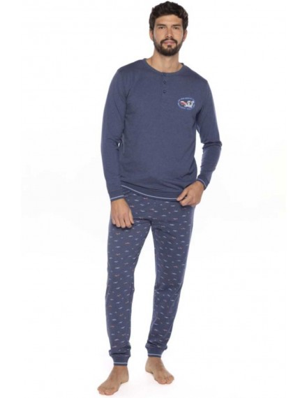 Pijama de Homem Guasch Tecido Felpo (Marinho)