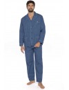 Pijama Curto Masculino Guasch Tecido Jaqcuard Microestampado Pontas de Flecha (Azul)
