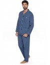 Pijama Curto Masculino Guasch Tecido Jaqcuard Microestampado Pontas de Flecha (Azul)