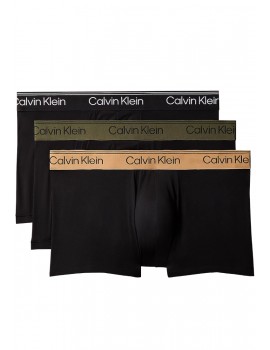 Bóxer Calvin Klein -3 Pack- Micro Stretch (Negro Cint. Verde, Dorada y Negra)