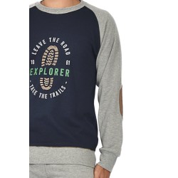 Pijama masculino Sónia Tecido Felpa Bordado Vespa (Marinho)