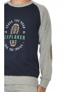 Pijama de Hombre Sónia Tejido Punto Afelpado Estampado Huella (Marino)