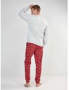 Pijama de Hombre Gisela Punto Interlock y Felpa Estampado Snoopy (Gris)