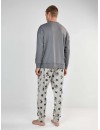 Pijama de Hombre Gisela Punto Interlock Estampado Silvestre (Gris)