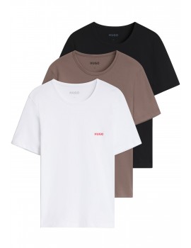 Camiseta HUGO -3 Pack- 100% algodón M/C (Blanco, Kaki y Negro)
