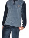 Pijama de Hombre Sónia Tejido Polar con Bordado (Azul)