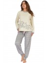 Pijama de Mulher Sónia Tecido Felpa Estampado Lhama (Granate)