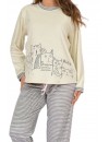 Pijama de Mulher Sónia Tecido Felpa Estampado Lhama (Granate)