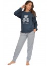 Pijama de Mujer Sónia Tejido Punto Afelpado Bordado Blue Bear (Azul)
