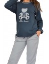 Pijama de Mulher Sónia Tecido Felpa Estampado Lhama (Granate)