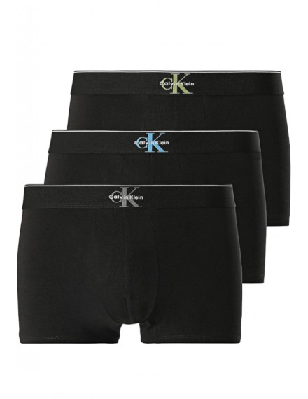Bóxer Calvin Klein -3 Pack- Graphic Monogram Cotton Stretch (Negro Logo Multicolor)