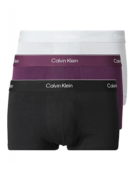 Bóxer Calvin Klein -3 Pack- Intense Power Microfibra (Negro Logo Blanco, Azul y Gris)