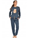 Pijama de Mulher Sónia Tecido Felpa Estampado Lhama (Granate)
