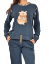 Pijama de Mulher Sónia Tecido Felpa Estampado Lhama (Granate)