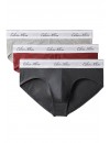 Slip Calvin Klein -3 Pack- Icon Cotton Stretch Script (Gris, Teja y Gris Oscuro)