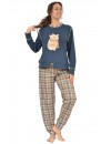 Pijama de Mulher Sónia Tecido Felpa Estampado Lhama (Granate)