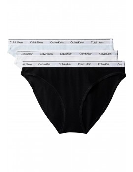 Braga Bikini Calvin Klein -3 Pack- Icon Logo Cotton Stretch (Blanco, Negro y Azul)