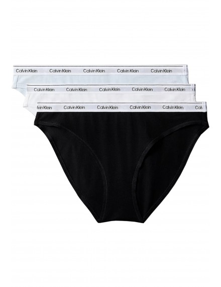 Biquíni Braga Calvin Klein -3 Pack- Icon Logo Cotton Stretch (Vermelho, Cinza e Rosa)