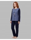 Pijama de Mujer Señoretta Punto Milano Estampado (Azul)