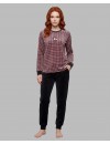 Pijama de Mujer Señoretta Terciopelo Estampado Cuadros (Marengo)