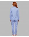 Pijama de Mujer Señoretta Abierto 100% Algodón Estampado (Azul)