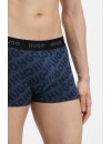 Boxer Hugo -3 Pack- Design Algodão Stretch (Cinza, Preto e Cinza Fantasia)