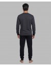 Pijama masculino Sónia Tecido Felpa Bordado Vespa (Marinho)