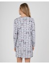 Camisón de Mujer Massana Manga Larga Estampado Caritas (Gris)