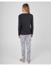 Pijama de mujer Massana de algodón con estampado gráfico (Carbón)