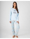 Pijama largo de Mujer Massana con Estampado de Pingüino (Azul Claro)