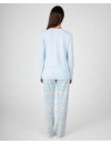 Pijama largo de Mujer Massana con Estampado de Pingüino (Azul Claro)