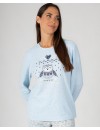 Pijama largo de Mujer Massana con Estampado de Pingüino (Azul Claro)