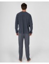 Pijama de Homem Massana Aberto de Tecido Jacquard (Marinho)
